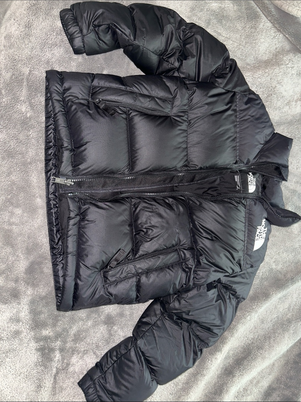 The North Face Kids Black Puffer Coat with Logo